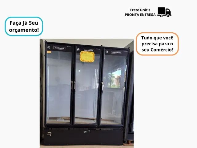 Refrigerador Novo 3 portas Preto