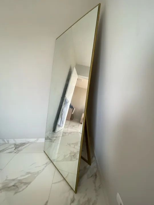 Espelho retangular com MDF + suporte de apoio 