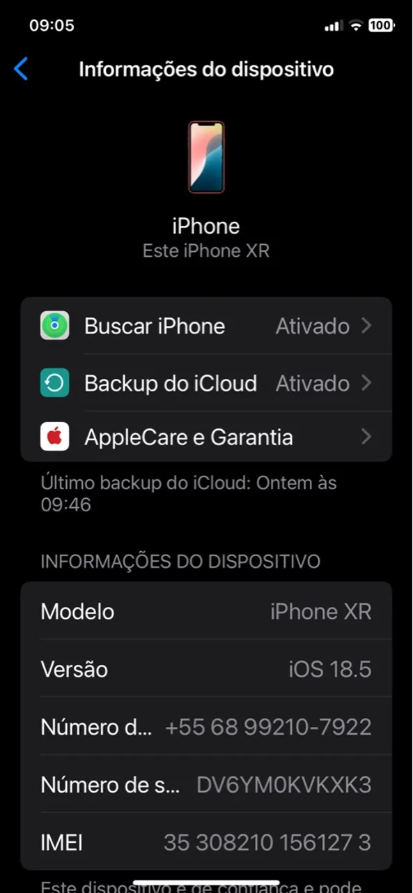 iPhone XR em perfeito estado 1000$
