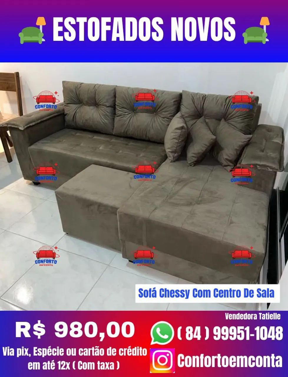 Sofá Chessy Com Centro De Sala. Novo diretamente da fábrica 