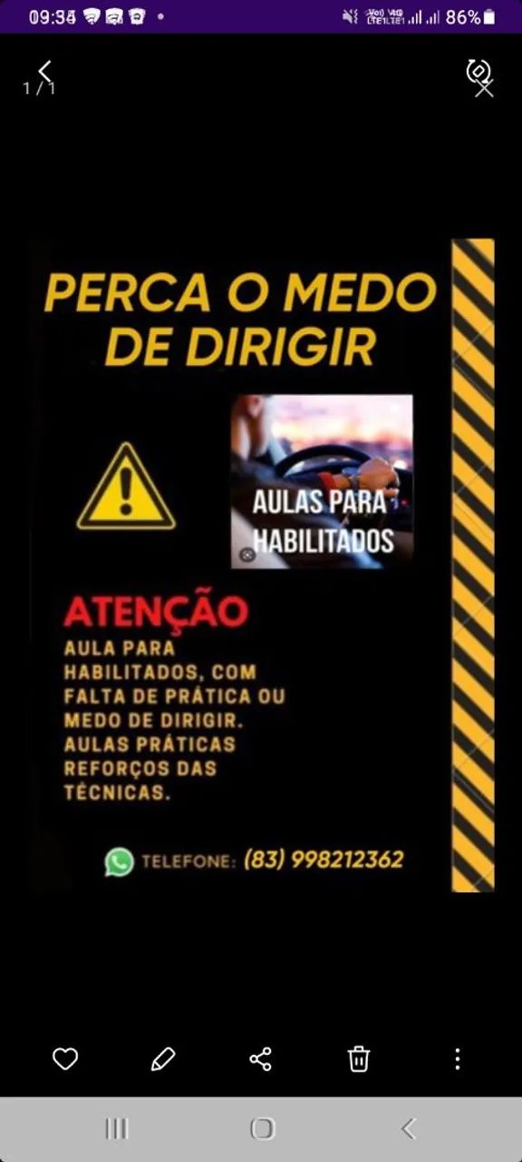 AULAS  DE DIREÇÃO PARA HABILITADOS. 