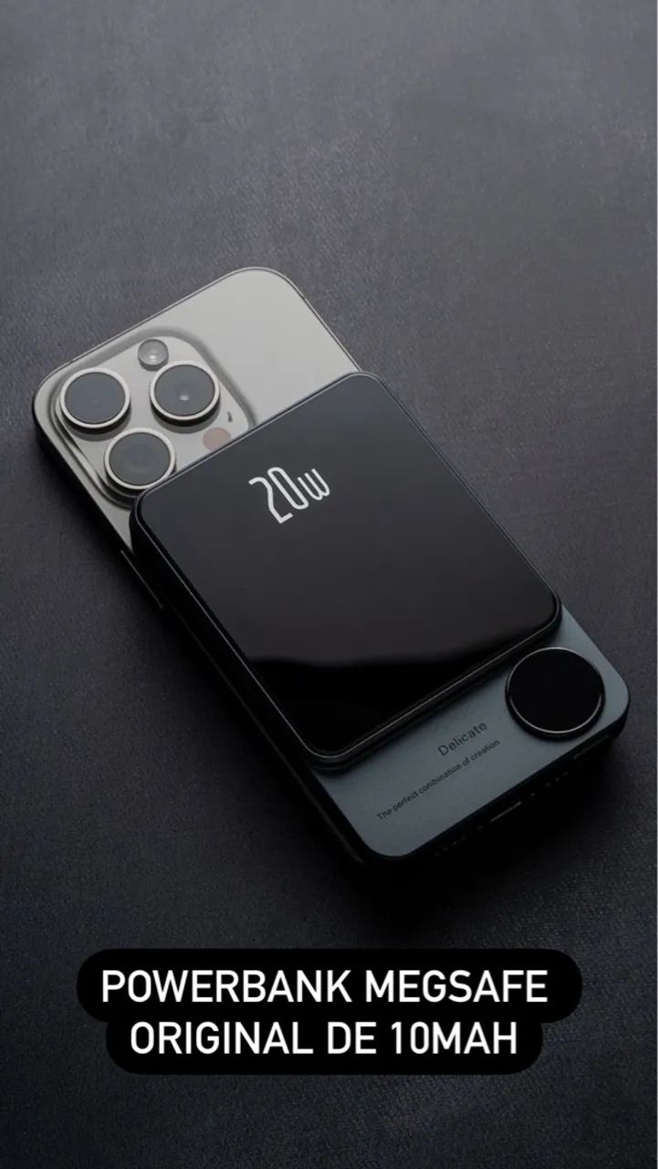 O carregador Powe Bank PD 20w com carregamento Magsafe  - Foto 3