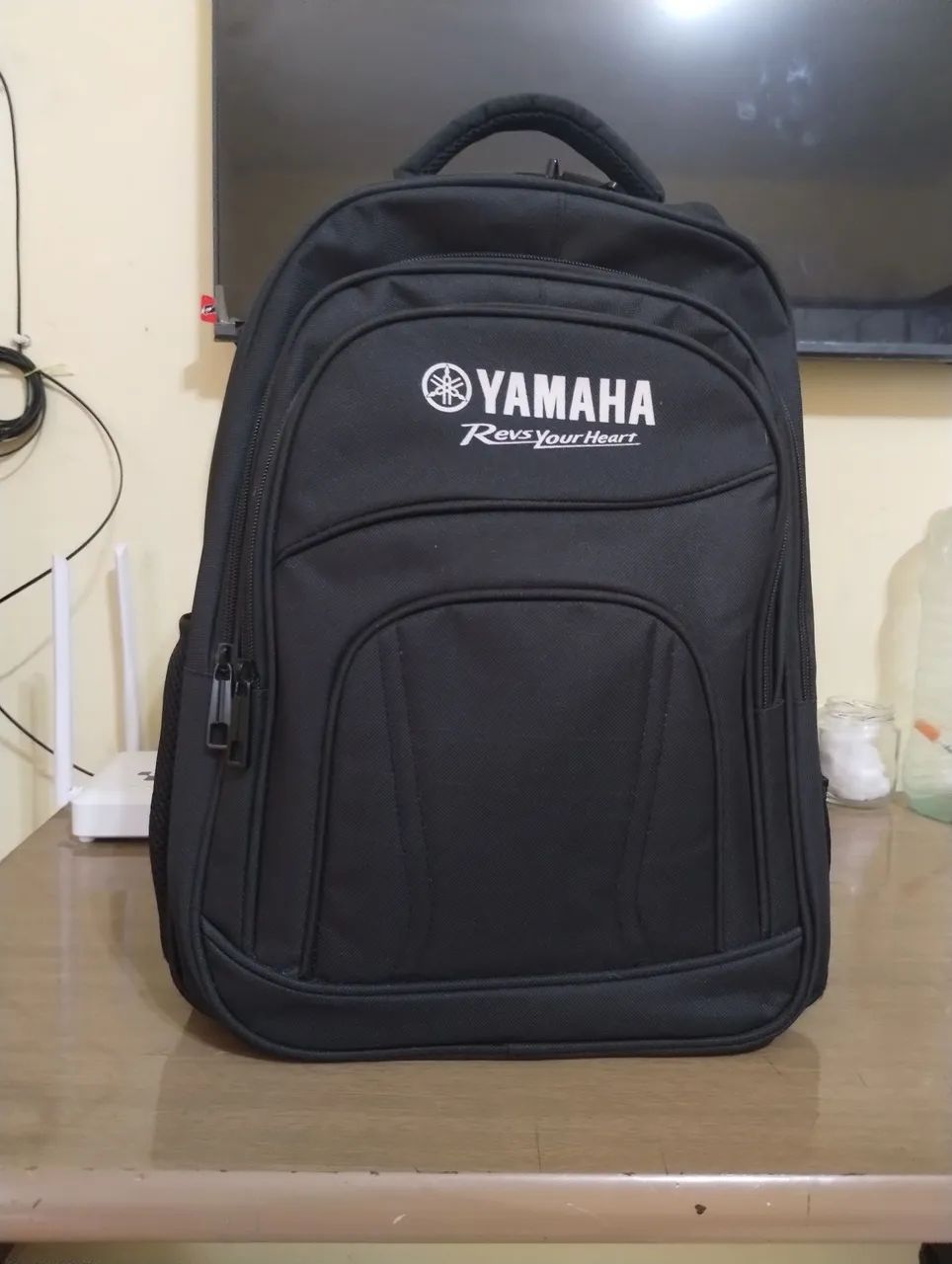 YAMAHA バック Mochila original Yamaha grande com sete compartimentos, - Bolsas