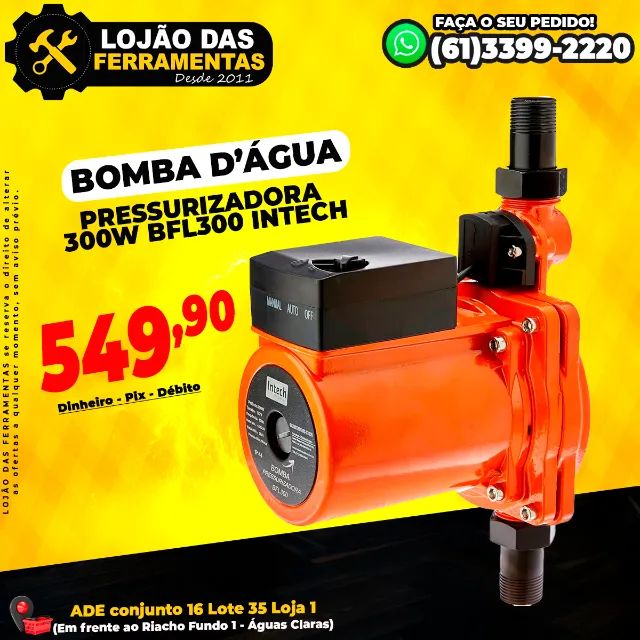 Bomba Dágua Pressurizadora 300w Bfl300 Intech