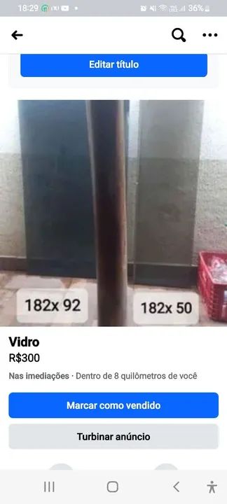 Vidro 182x92 e 182x50