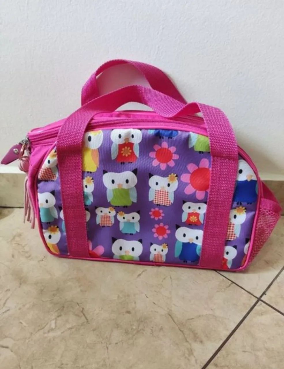 Bolsa / Lancheira Mood com estampa de corujas