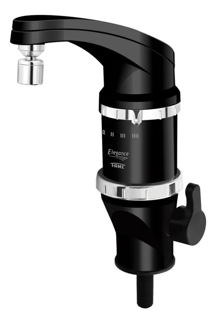 Torneira Elétrica Bancada Fame Elegance 4t Preto 5400w Preto Cromado