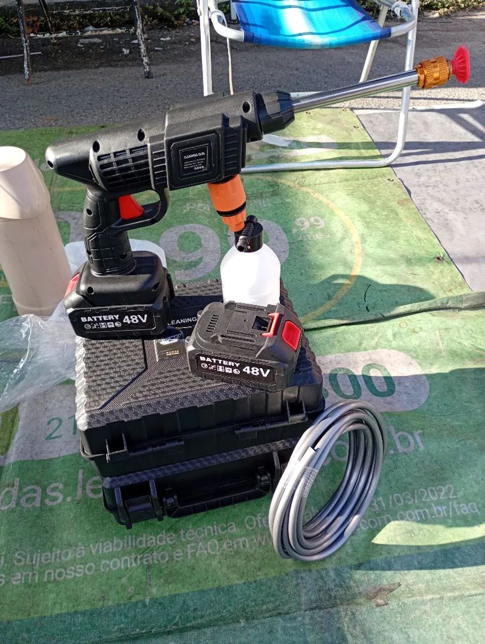 Lavadora portátil 2 baterias 48v com maleta e acessórios  - Foto 3