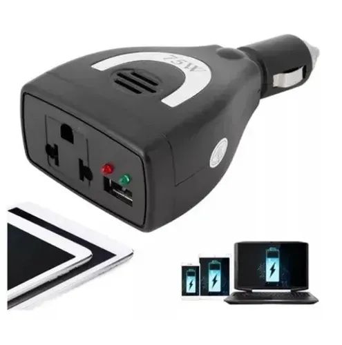 Inversor de Energia 75w 12v Para 110v Automotivo Cinzeiro Conversor USB e Tomada - Foto 3