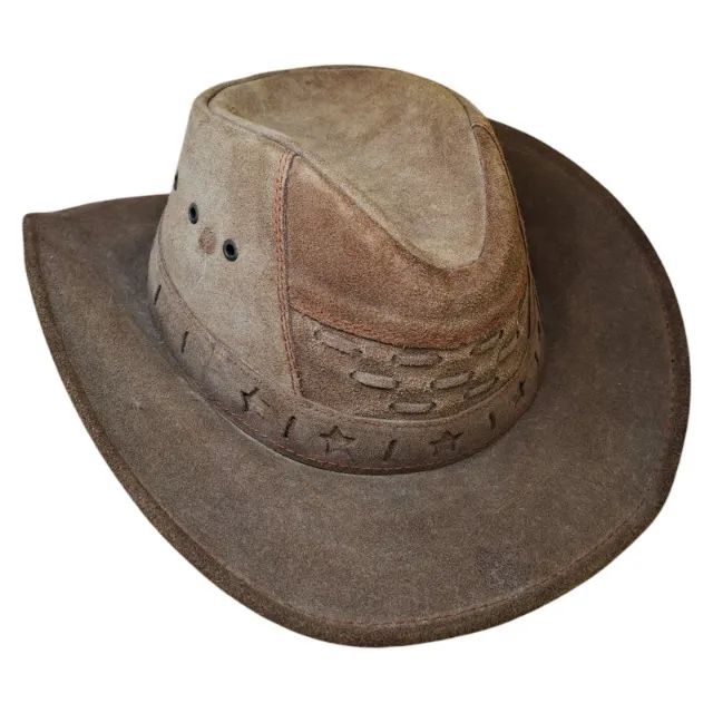 Chapeu Country Couro Camurça - Tamanho G - Foto 3