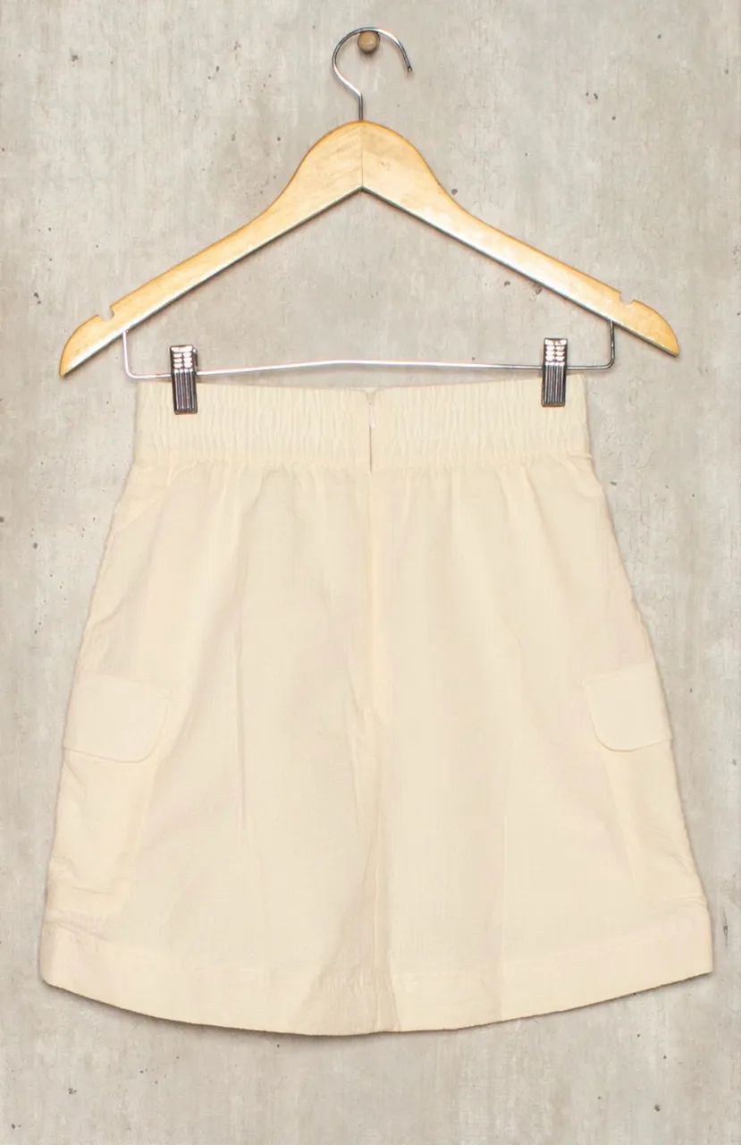 Saia Adidas Popelina Creme Usada 