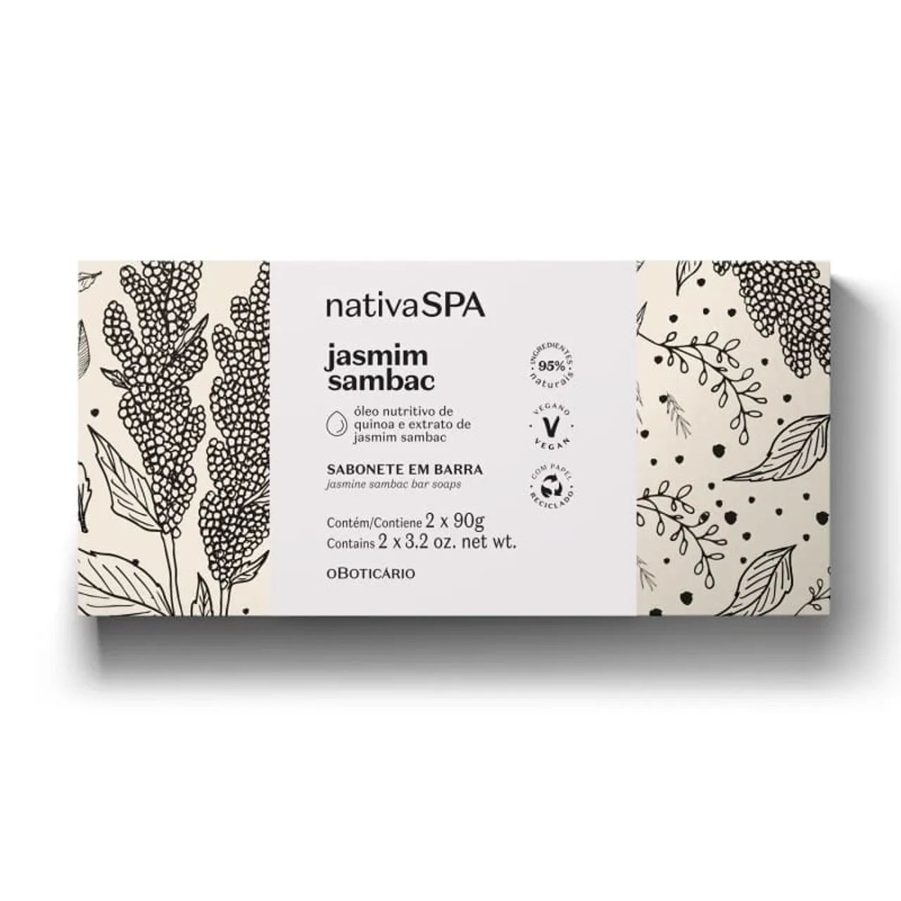 FAÇO ENTREGA + BRINDE | Sabonete em Barra Nativa SPA Jasmim Sambac 2 Unidades 90g cada - Foto 3