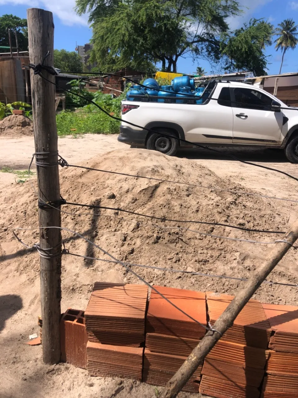 Área arenoso, meia casabada de área