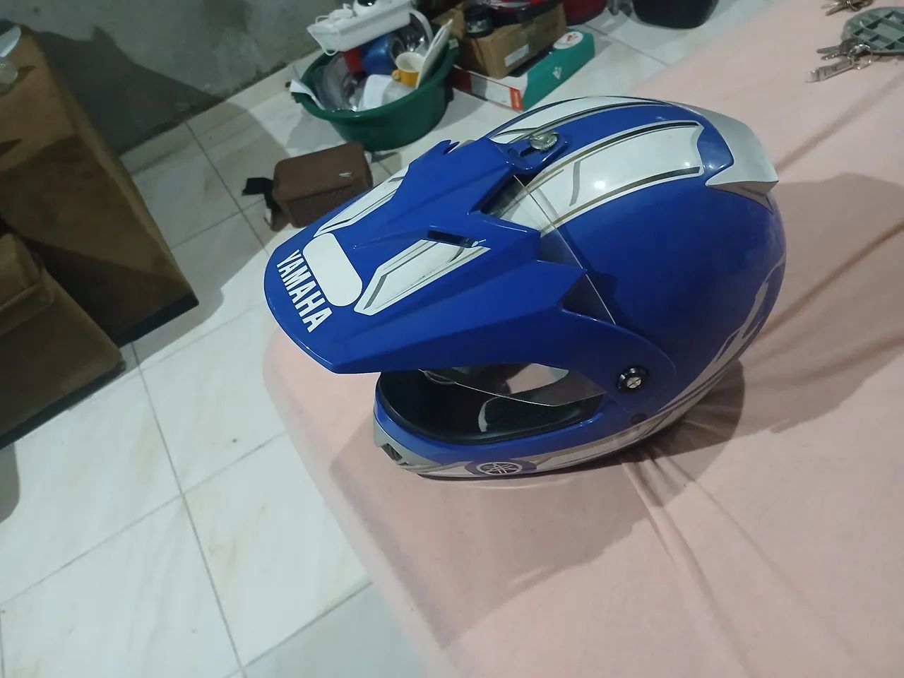Capacete Yamaha azul - Foto 4