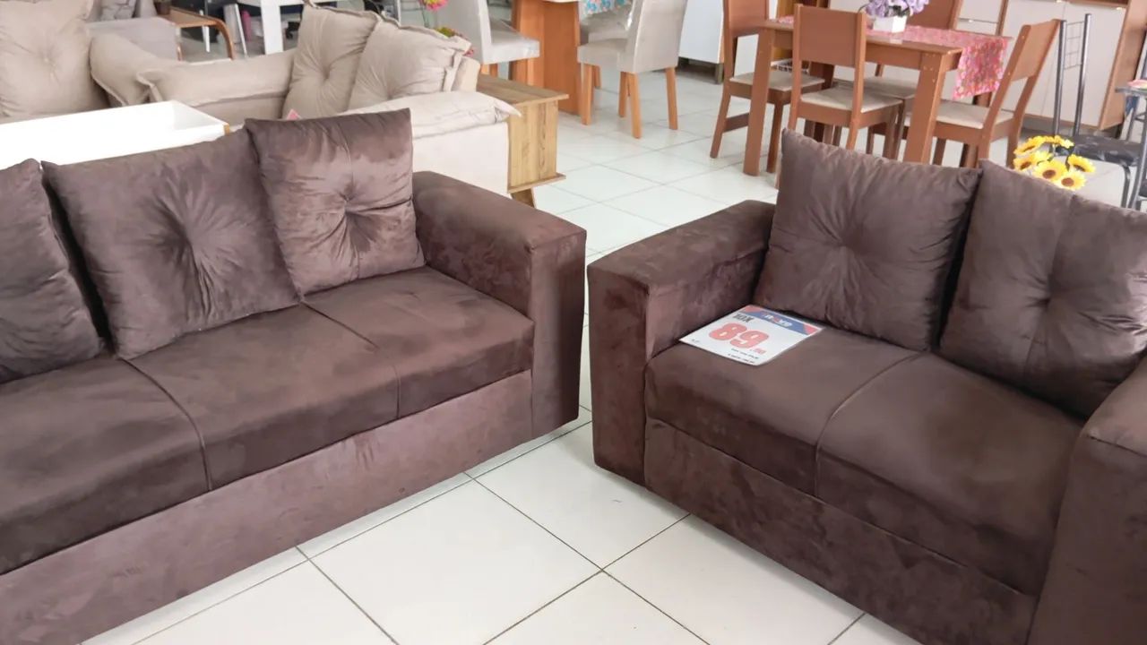 Conjunto Sofá 2 Lugares e Poltrona Azul Turquesa - Foto 3