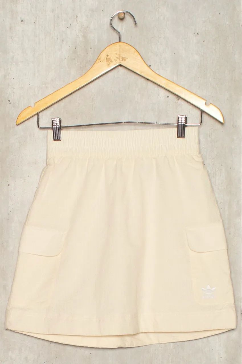 Saia Adidas Popelina Creme Usada  - Foto 2