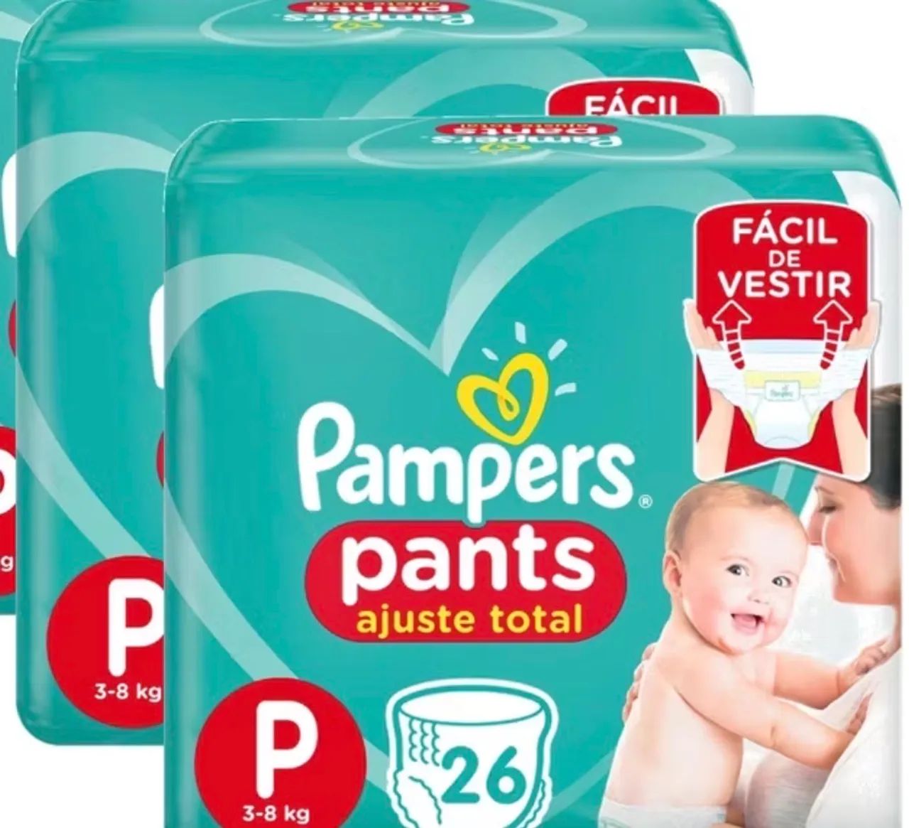  KIT - 2 Pacotes Fraldas Pampers -  P 26un cada pacote