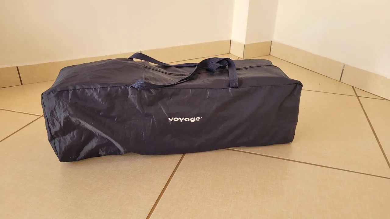 Berço Funny - Voyage azul ursinho - portátil (seminovo) - Foto 5