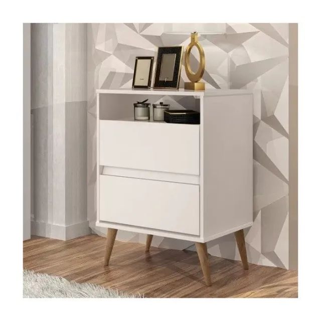 Mesa de Cabeceira Lotus 2Gvs Off White J.A Moveis - Entrega Rápida! 