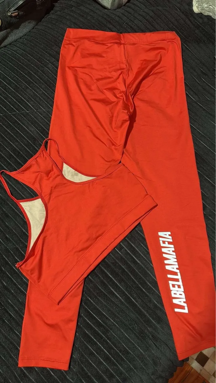 Conjunto Labellamafia Fitness Vermelho