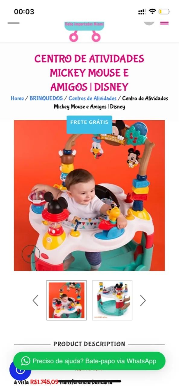 Brinquedo Interativo Mickey Mouse para Bebês - Foto 2