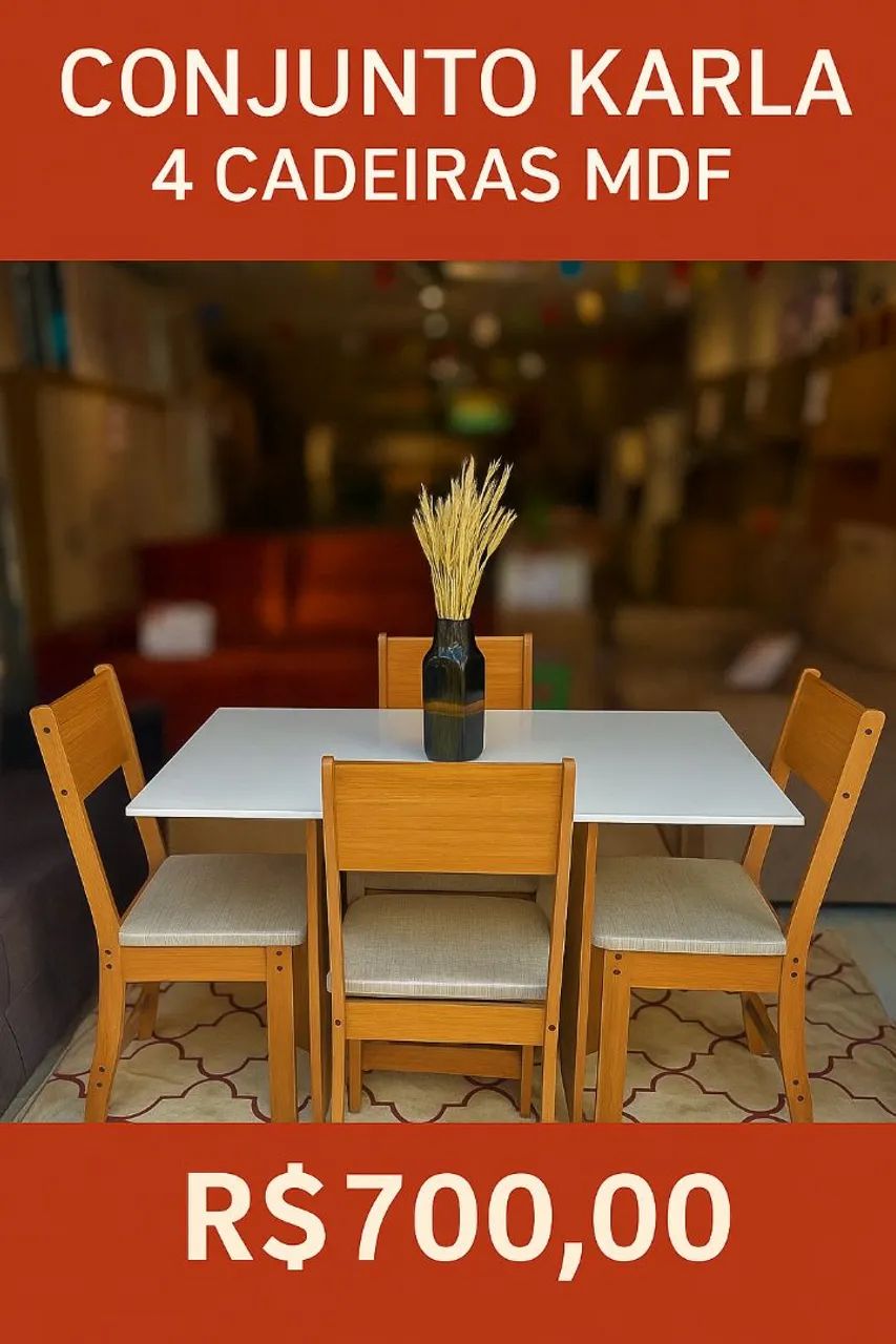 Mesa com 04 cadeiras MDF