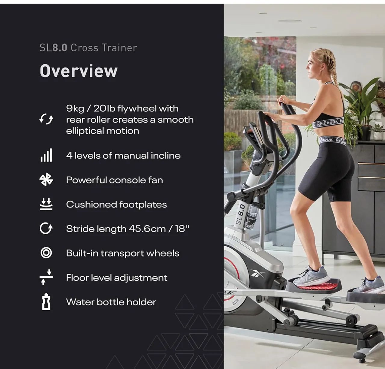 Elíptico Reebok  SK8.0 perfeito p residência - Foto 3