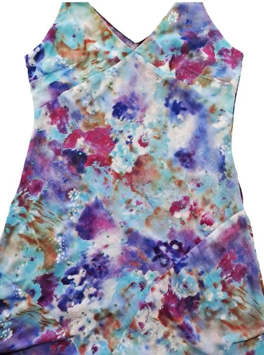 Vestido Azul Floral Transparente (Sem Forro) - Foto 3