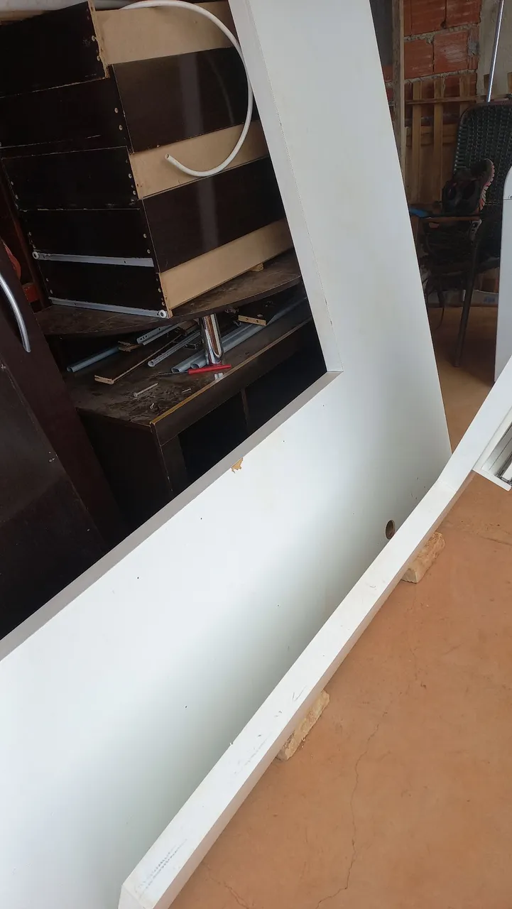 Mesa de escritori em L Branca Usada