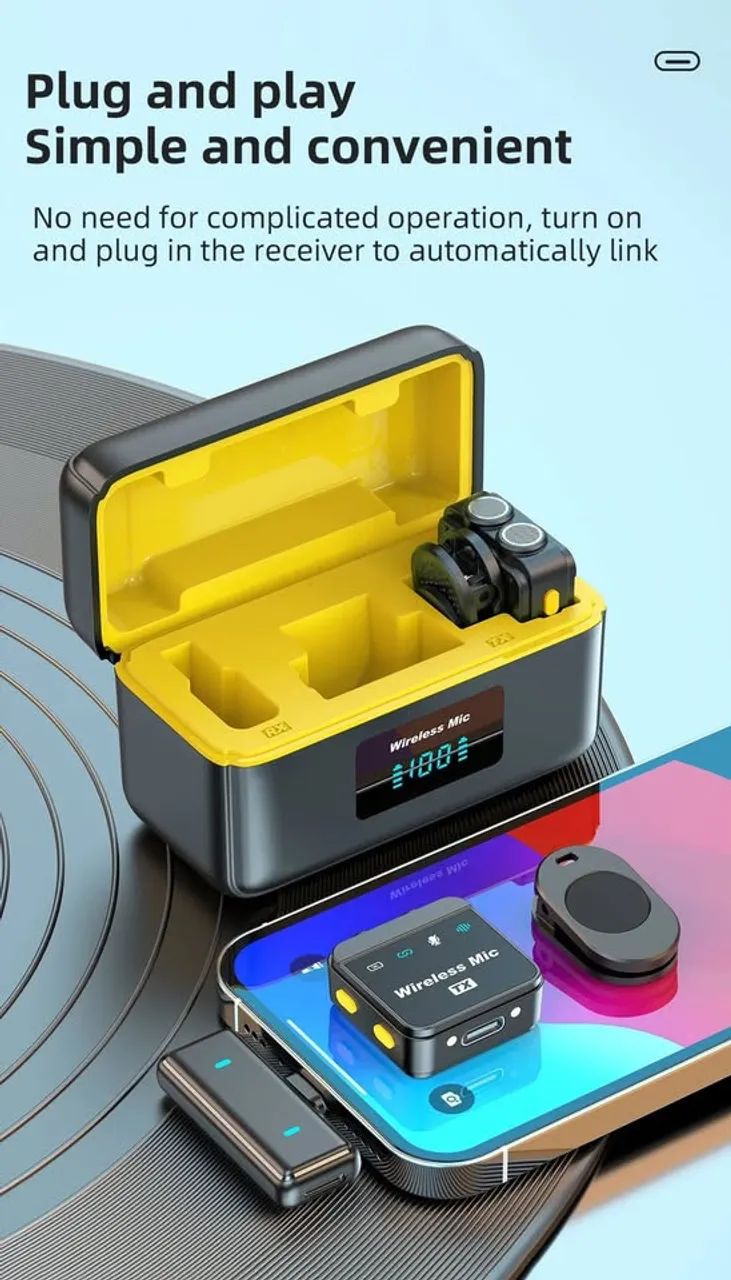 ? MICROFONE DE LAPELA SEM FIO FIFAR 100M - GRAVE COM QUALIDADE PROFISSIONAL, ONDE ESTIVER - Foto 2