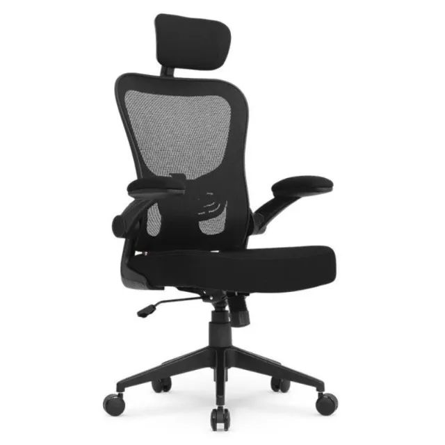 Cadeira Escritório Tela Mesh ZAION Preta Ergonômica com Cabeceira Ajustável Conforto 20098