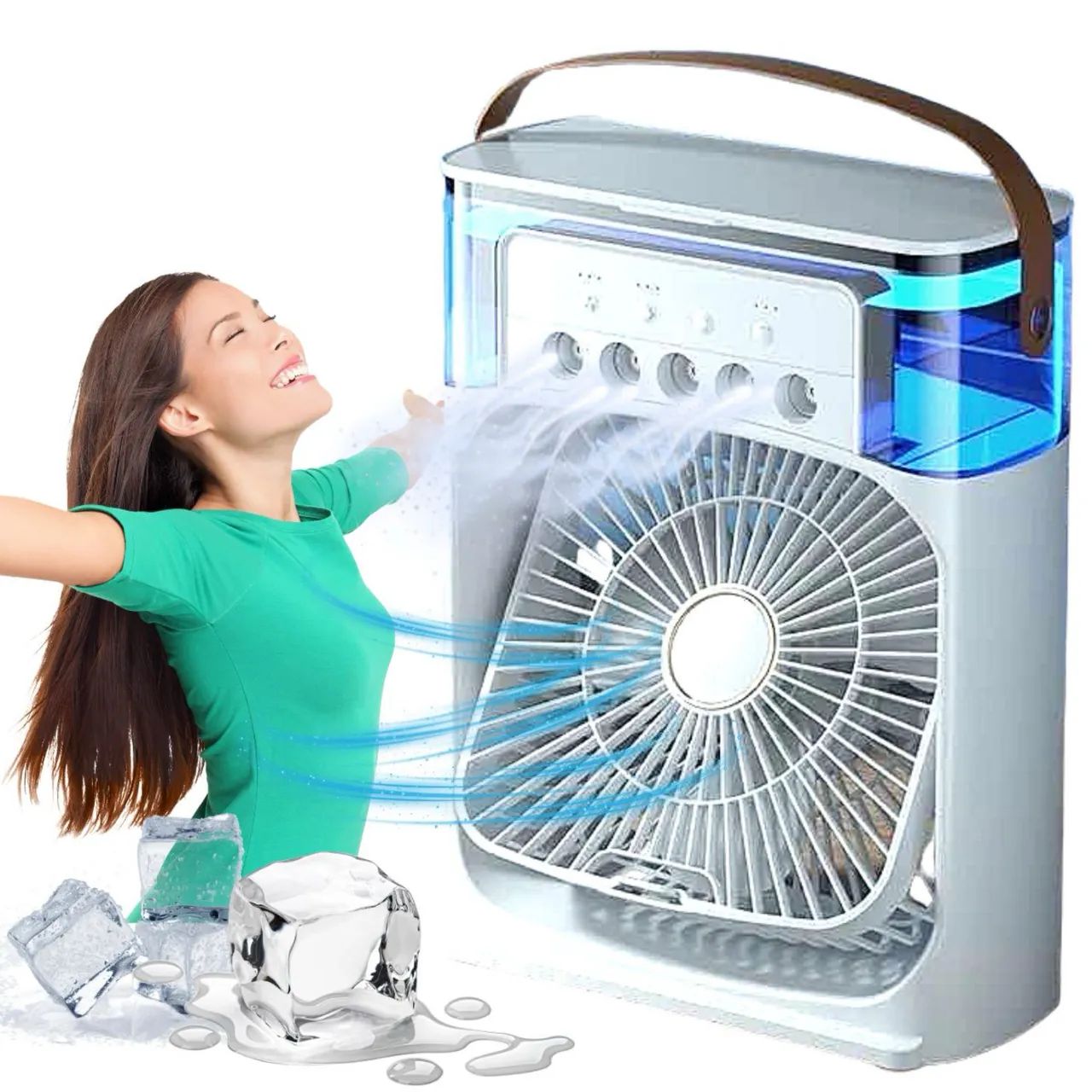 Promoção Ventilador Portátil com Climatizador. Com dispenser de água. 3 velocidades.
