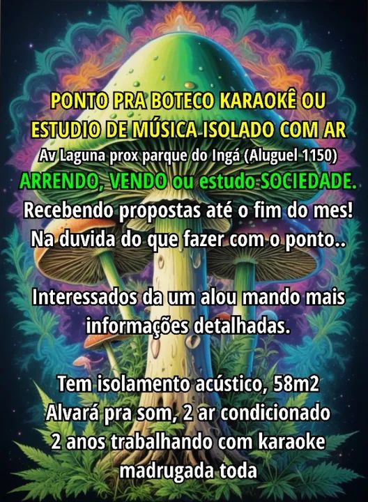 Vendo boteco com karaoke perto parque Ingá