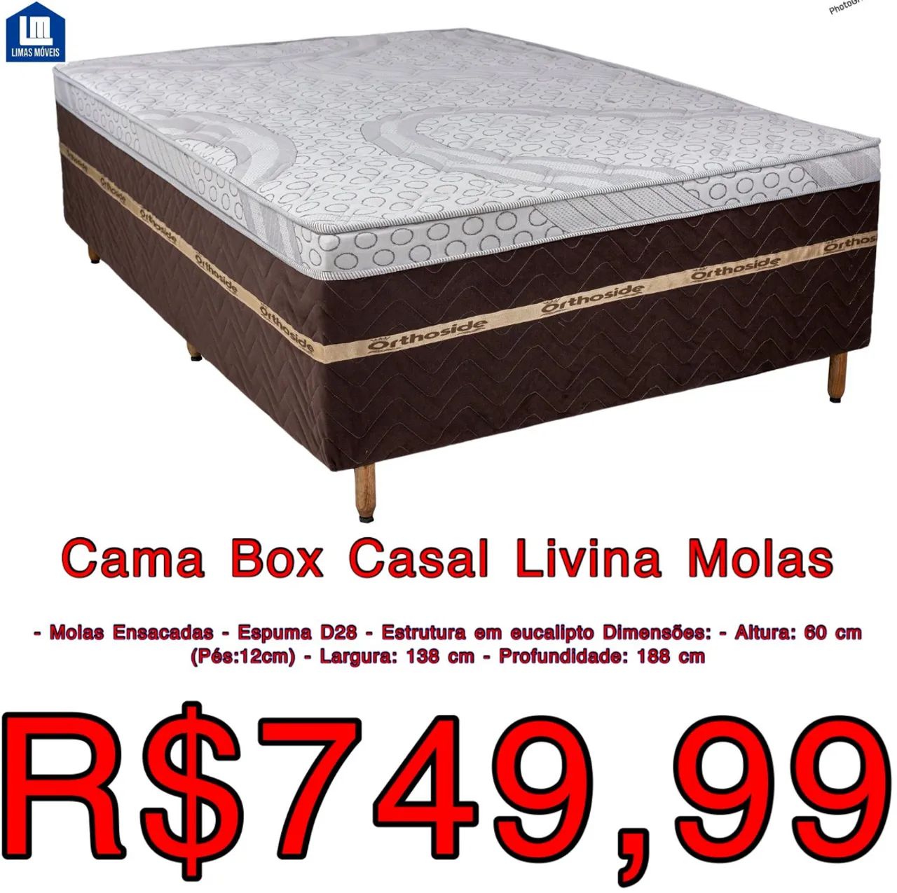 Entrega grátis !! Cama casal Molas Ensacadas  - Foto 4