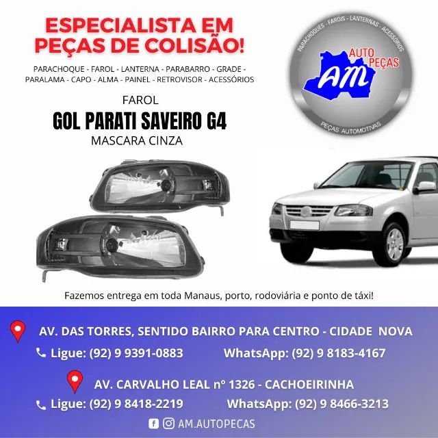 farol gol g4 mascara cinza fume 