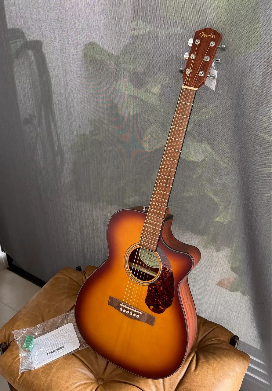 Violão eletroacústico novo Fender Concert Limited-Edition CC-60SCE Aged Cognac Burst