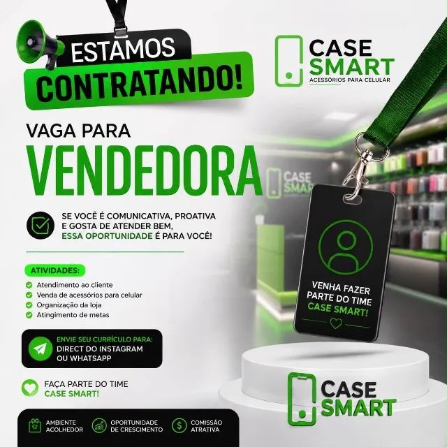 Vaga para vendedora 