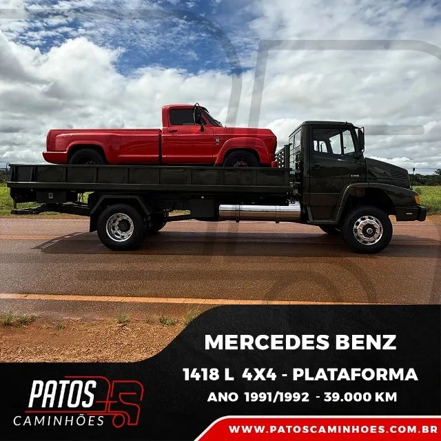 Mercedes Benz 1418 L 4x4 91/92 Plataforma - Caminhao Exercito - Foto 4