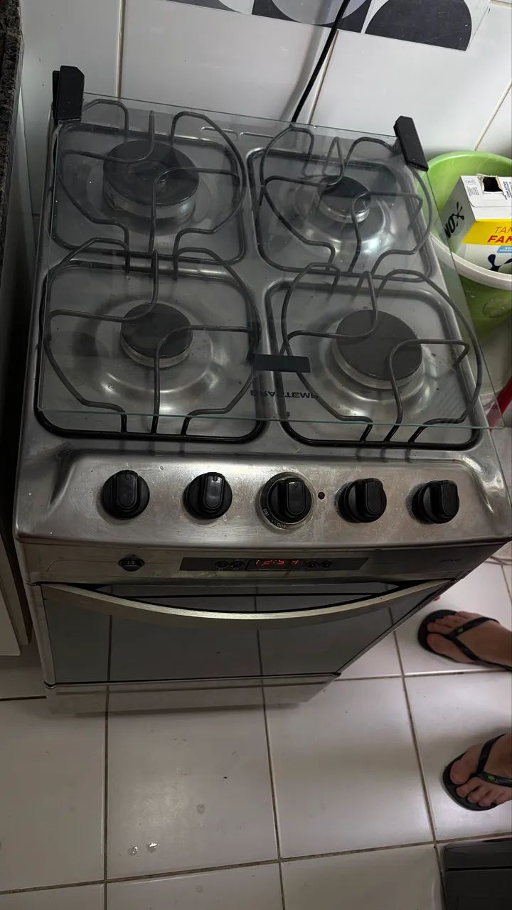 Fogão Brastemp Ative 4 Bocas Inox com Timer Digital - Foto 3