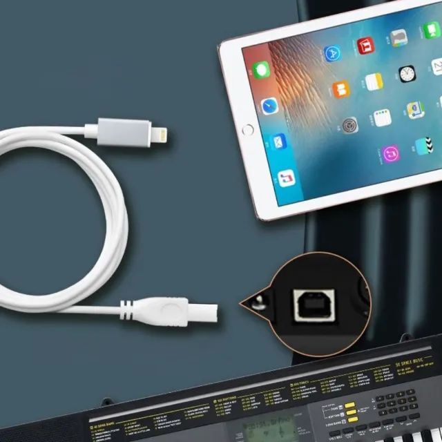 Cabo Lightning P/ iPhone iPad Usb Tipo B P/ Teclado Midi - Foto 4