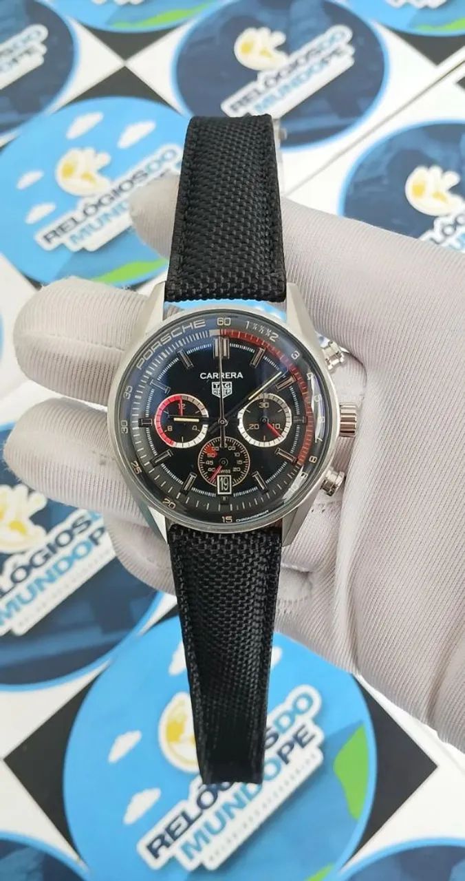 RELOGIO TG CARRERA CHNOGRAPH FUNDO PRETO