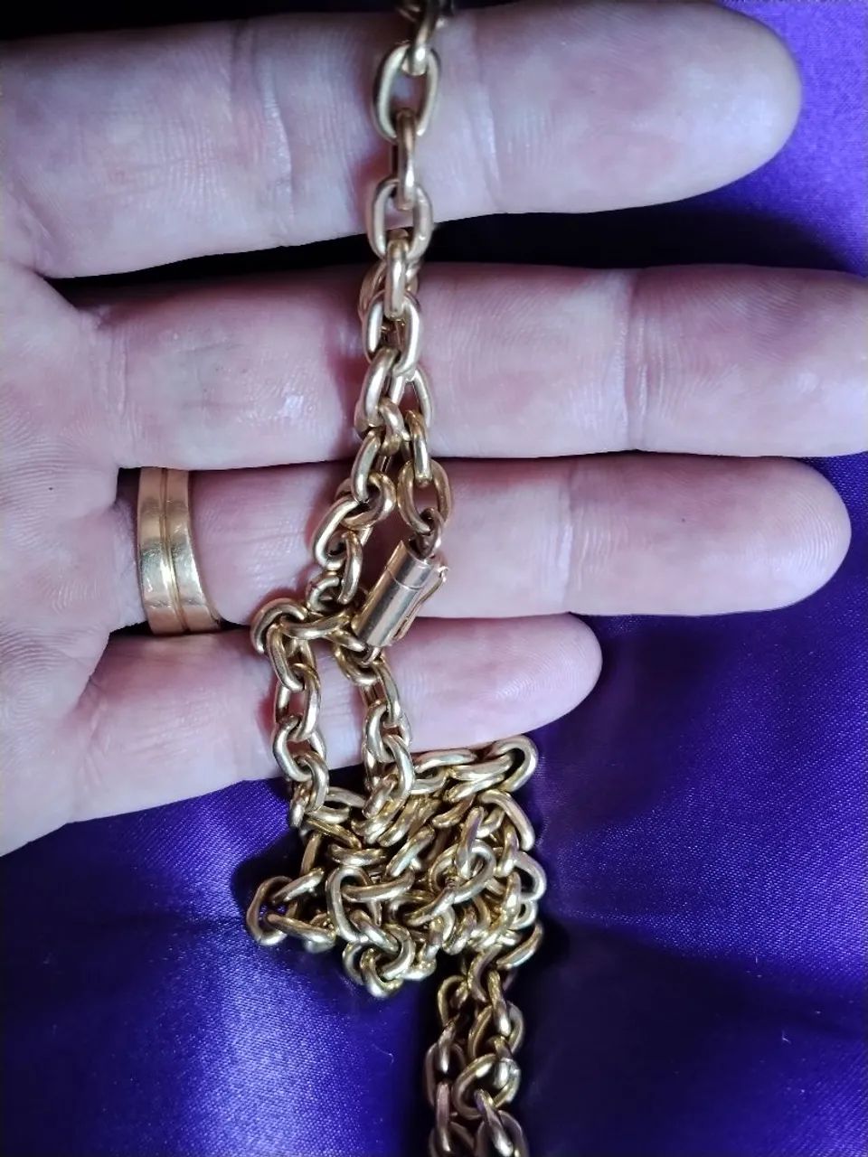 Corrente de ouro 18k modelo cadeado  - Foto 5
