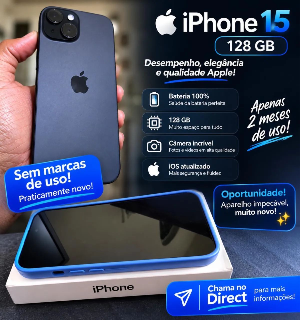 iPhone 15 128 gb 100% bateria  - Foto 4