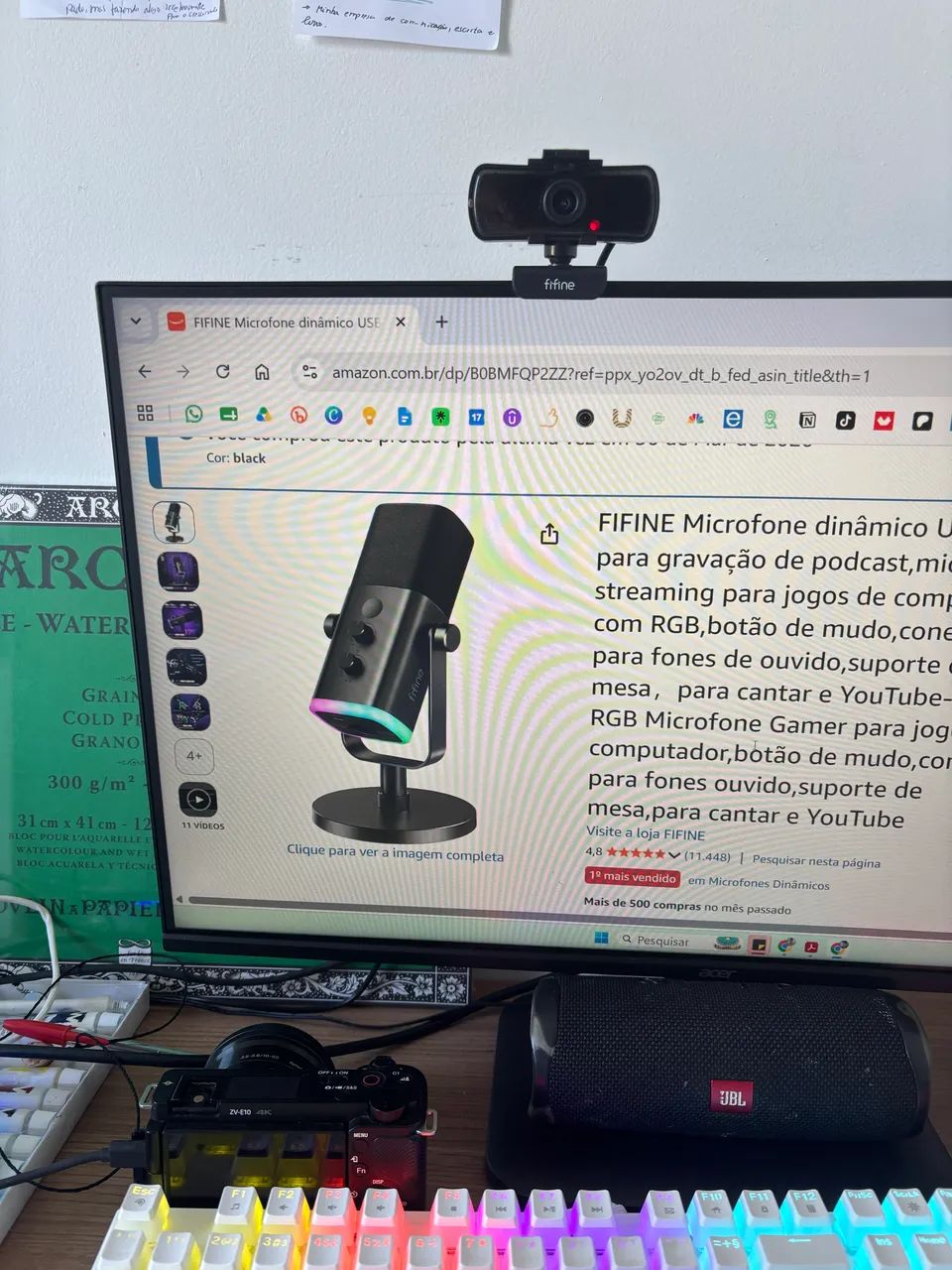 Fifine Microfone dinâmico AM8 - Perfeito estado Garantia - Foto 4