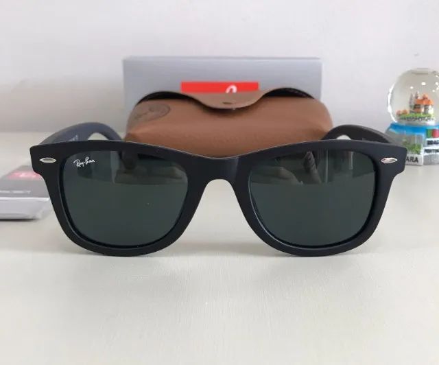 óculos de sol ray ban wayfarer black matte - Foto 3