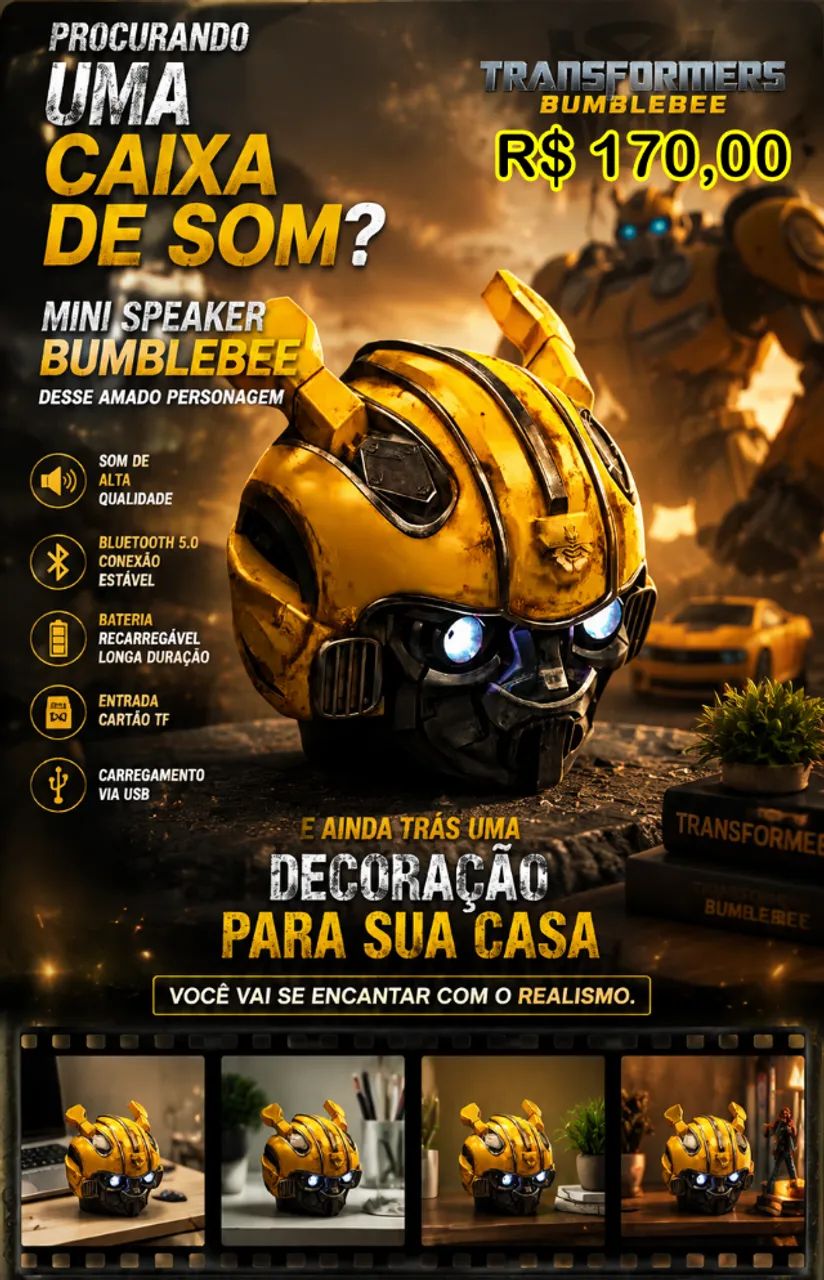  CAIXAS DE SOM PEQUENA SPEAKERBUBLEBEE COM LUZ LED - Foto 3