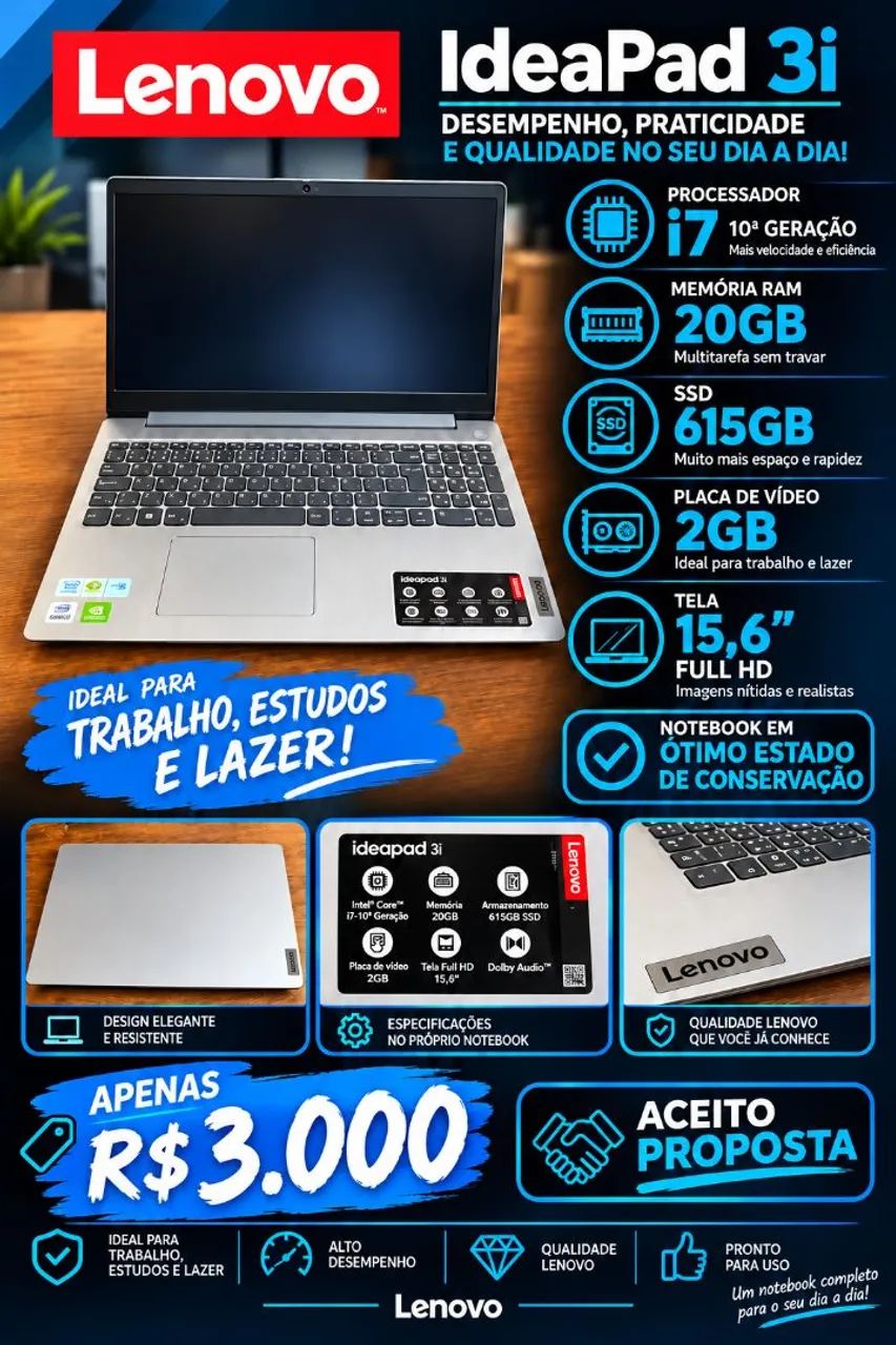 Notbook Lenovo Ideaped 3i - Foto 4