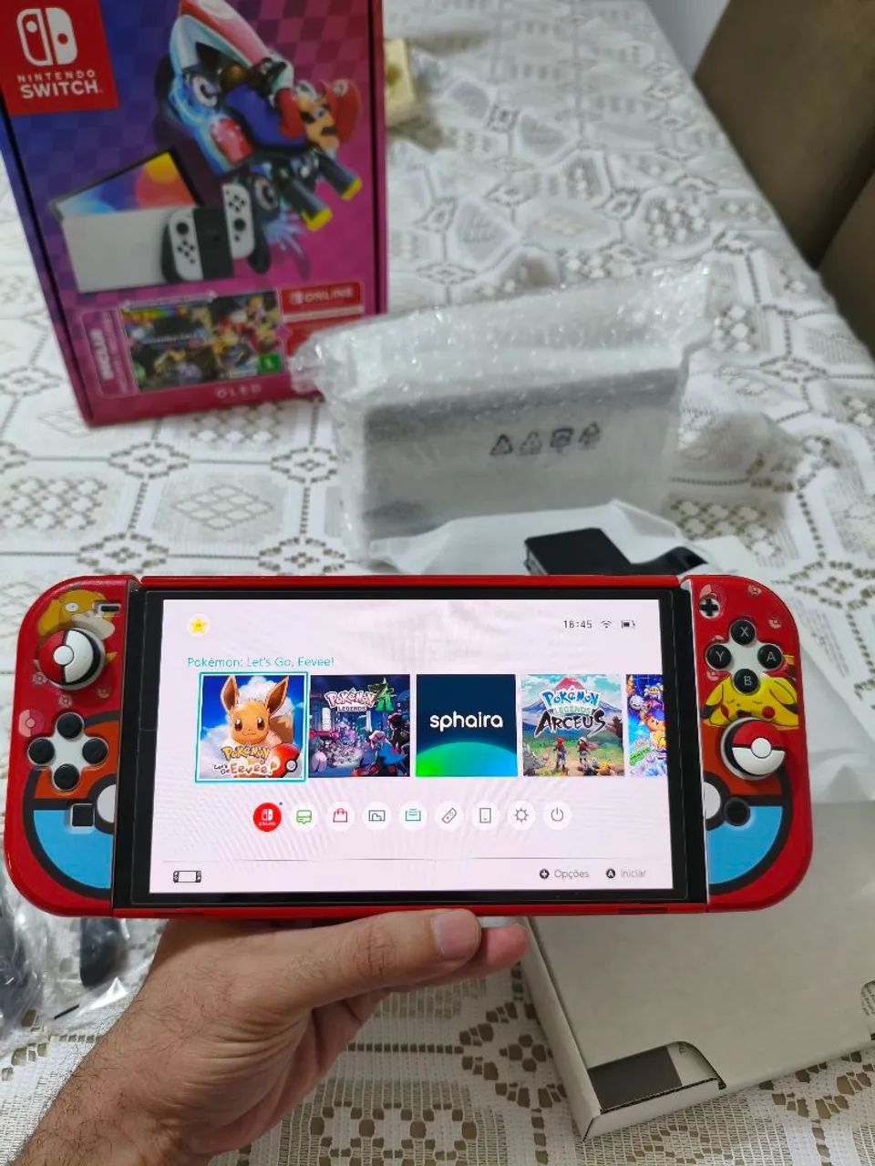 Nintendo switch oled desbloqueado 512gb + acessorios - Foto 4