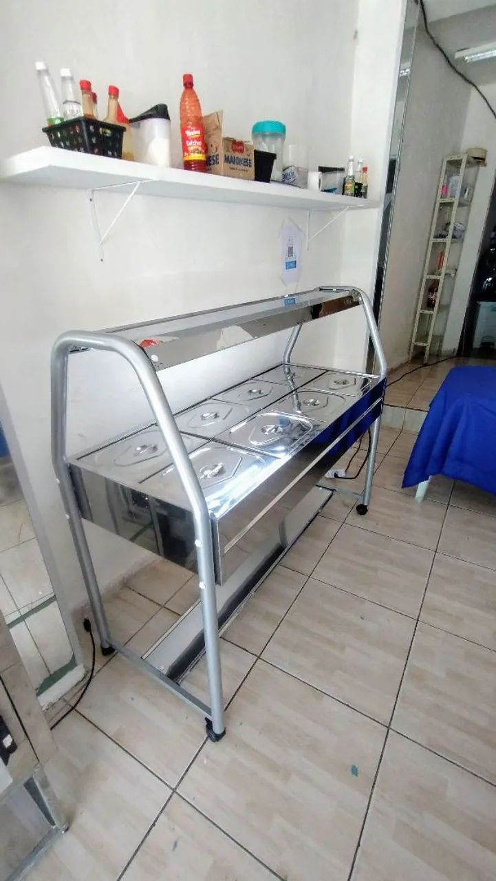 BUFFET SELF SERVICE INOX 08 CUBAS TÉRMICO IBET  - Foto 5