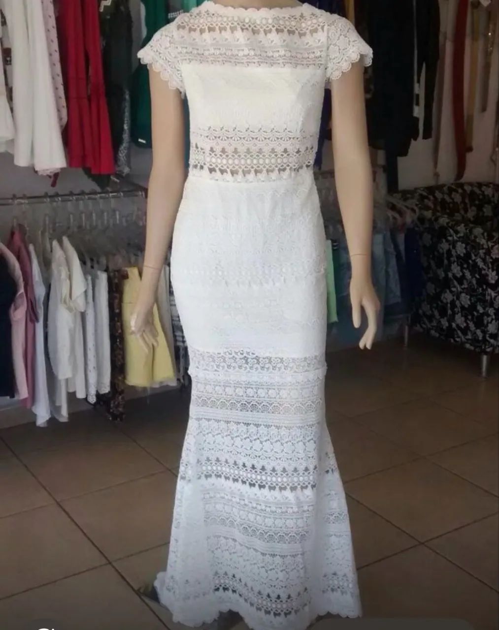 Vestido longo todo em renda  - Foto 3